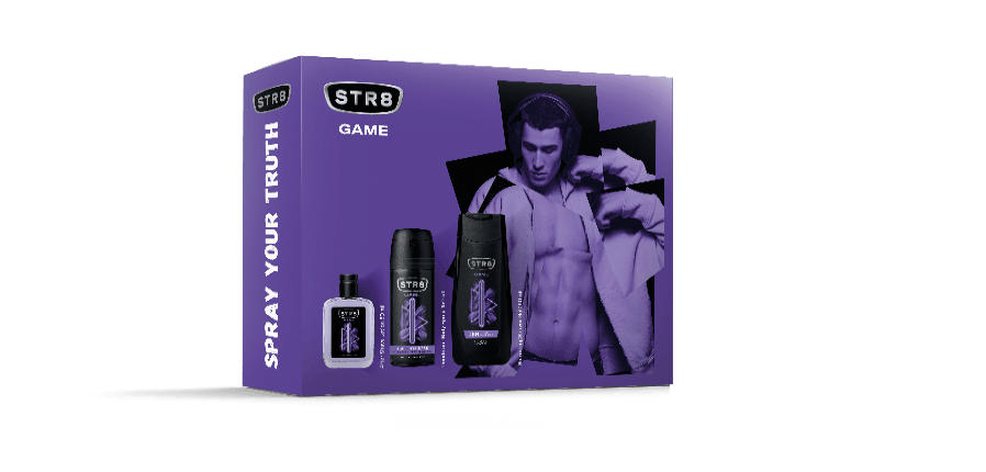 STR8 GAME Set losion posle briјanja 50 ml + dezodorans 150 ml + gel za tuširanje 250 ml