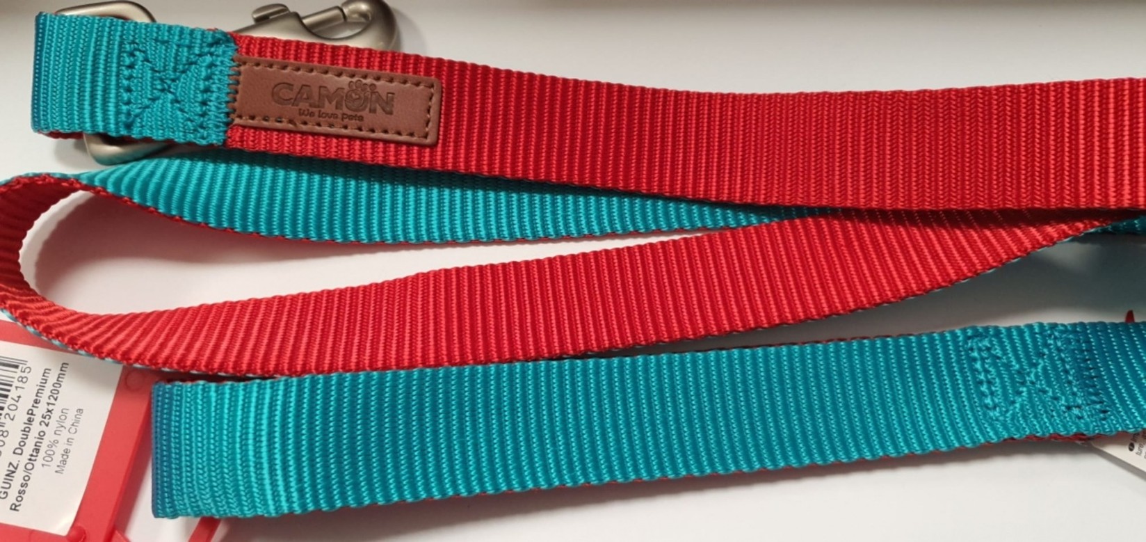 CAMON Povodac DoublePremium, 25x1200mm, Crveno - Zeleni