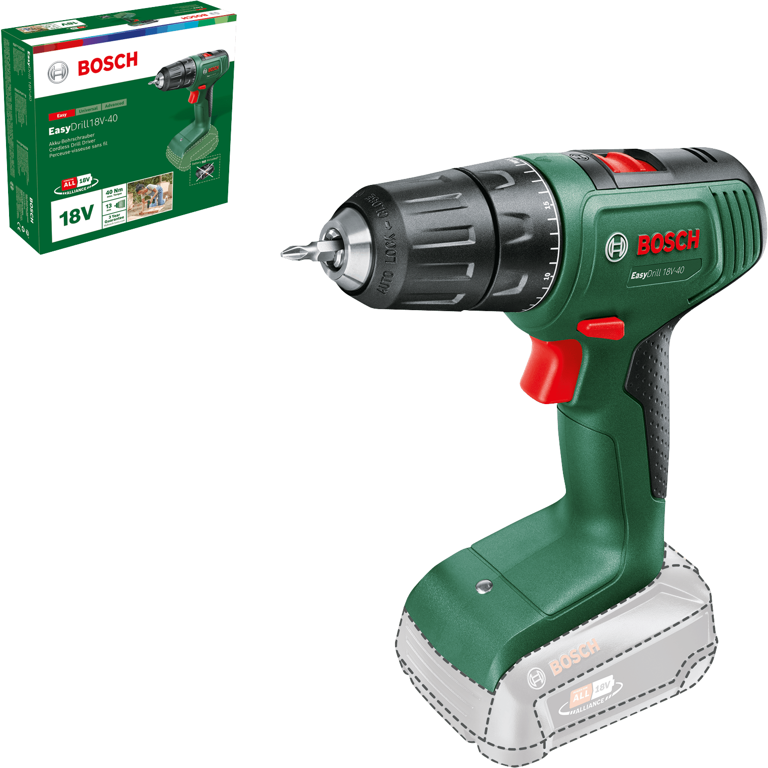 Bosch Akumulatorska bušilica-odvrtač EasyDrill 18V-40 bez baterije i punjača 06039D8000