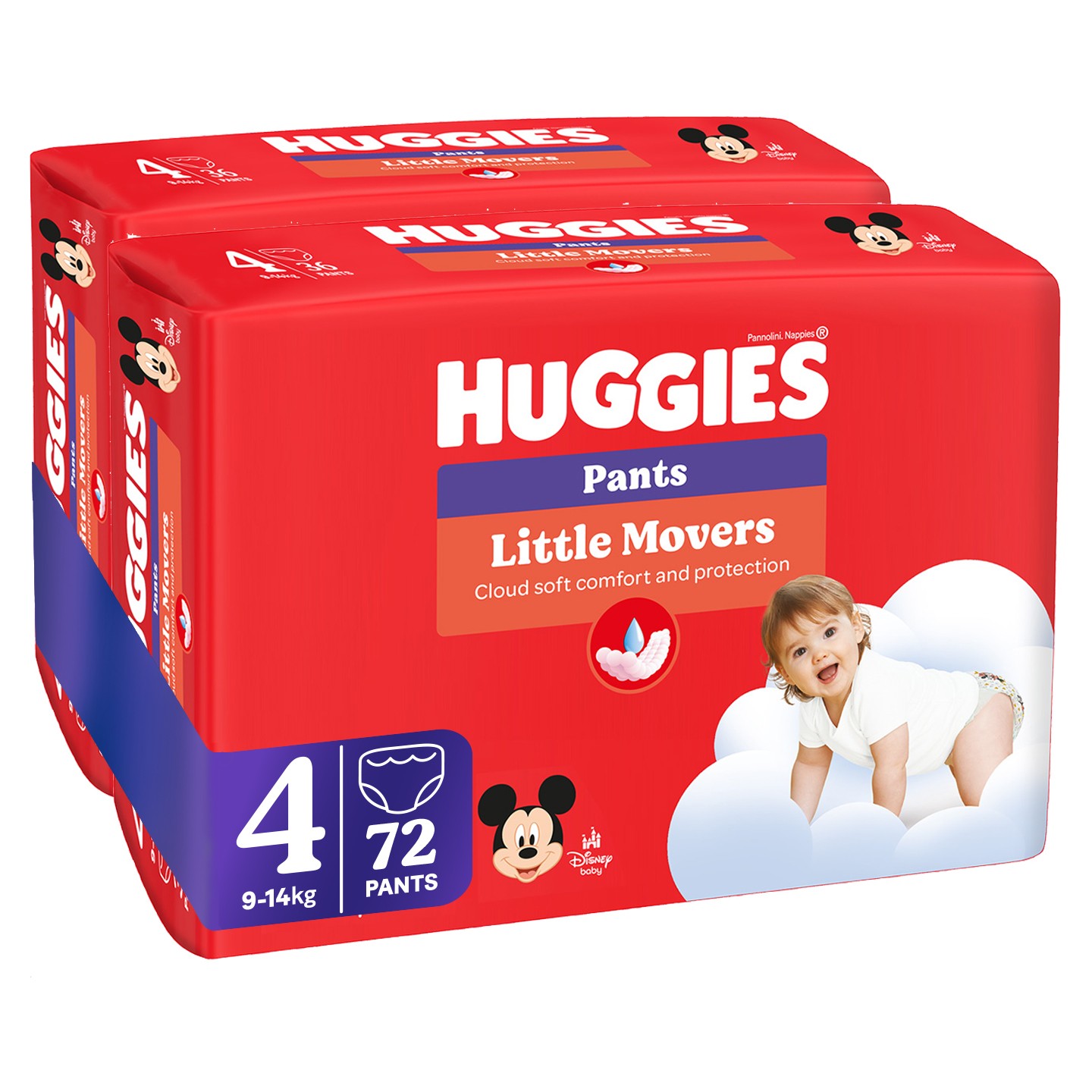 Huggies Pelene Little Movers Pants 4, Duo pack, 9-14 kg, 72/1