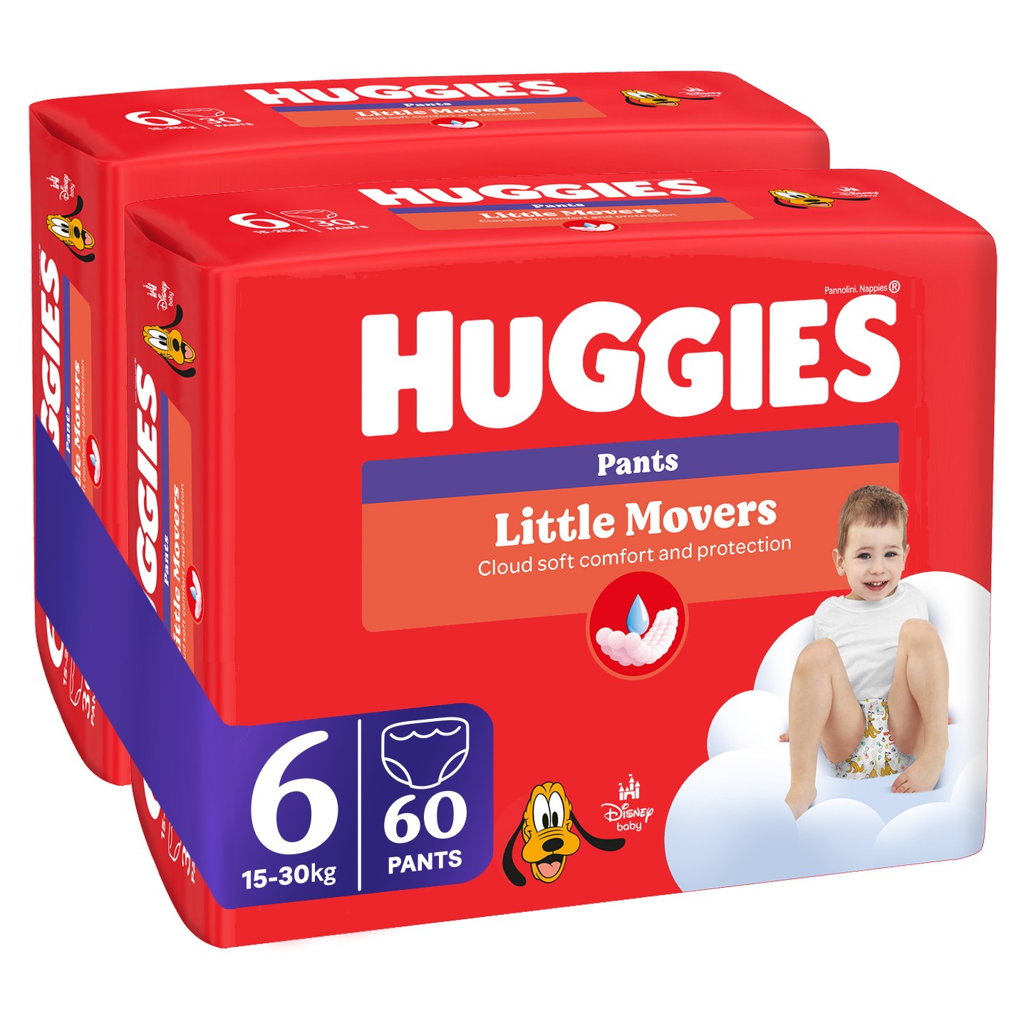 Huggies Pelene Little Movers Pants 6, Duo Pack, 15-25 kg, 60/1