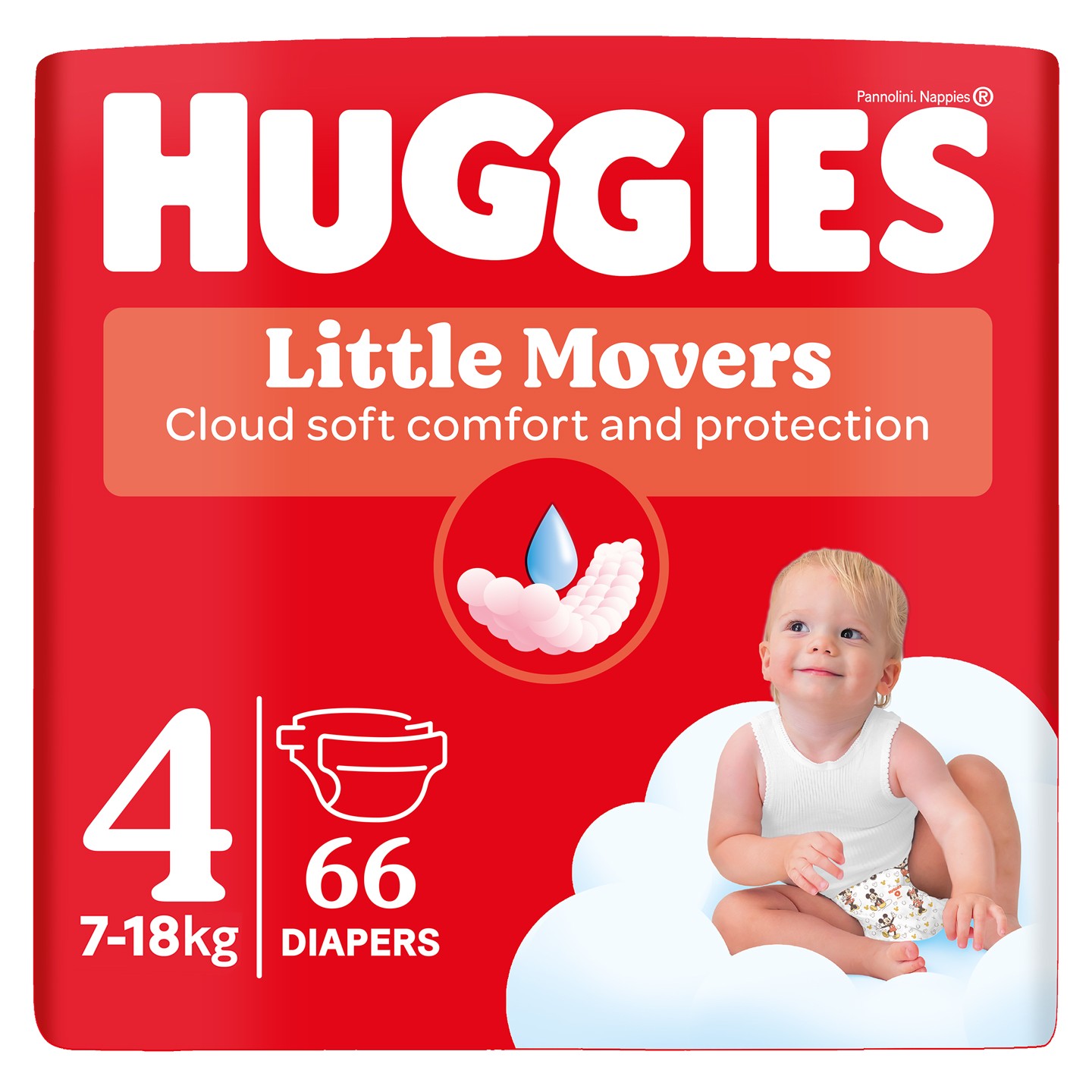 Huggies Pelene Little Movers 4, 7-18 kg, 66/1