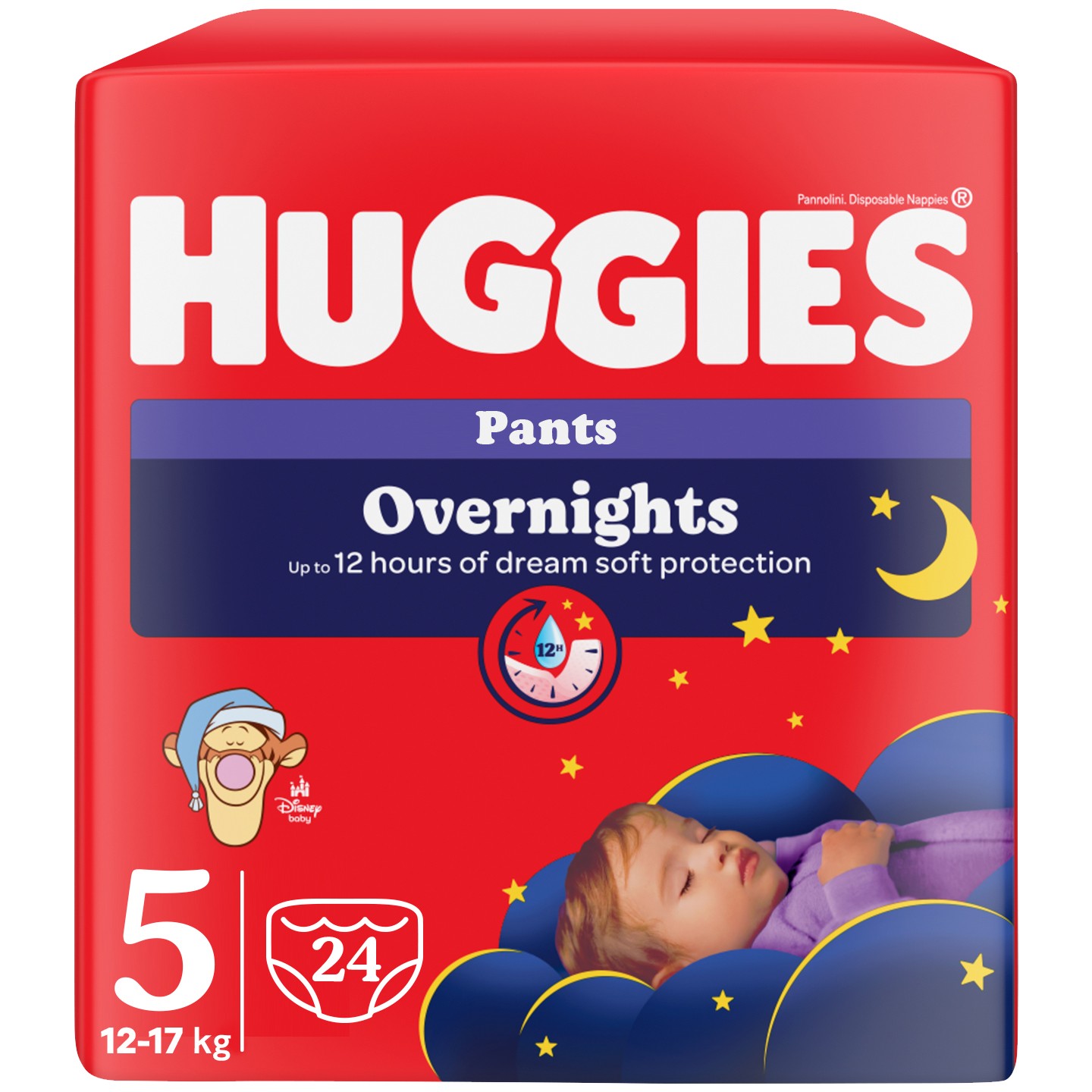 Huggies Noćne pelene Overnights Pants 5, 12-17 kg, 24/1
