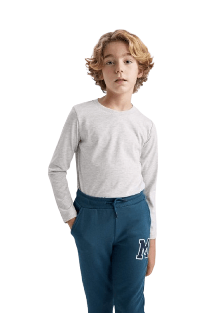 DeFacto Majica na duge rukave za dečake, Svetlosiva