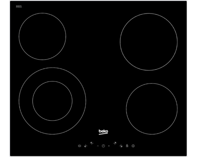 Beko Ugradna ploča HIC 64402 T, Staklo-keramička, 4 zone kuvanja, Crna