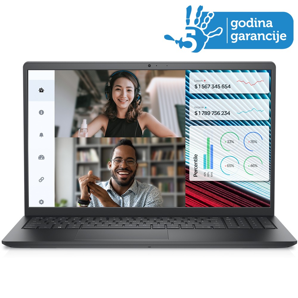 DELL Vostro 3520 Laptop 15.6" FHD /i7-1255U 8GB/512GB Crni
