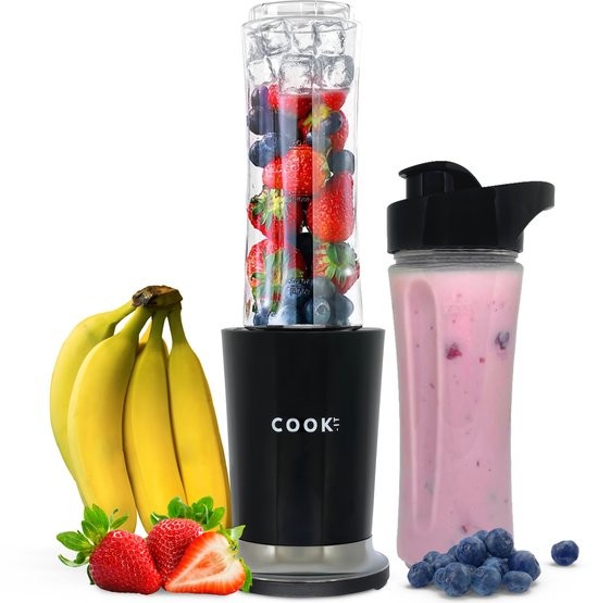 Cook-It Blender Smoothie Maker To Go, 2 čaše, 350W, Crni
