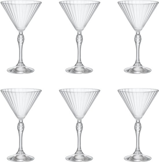 Bormioli Luigi Set čaša za martini America 20`s, 24.5 cl, 6 komada, Providni