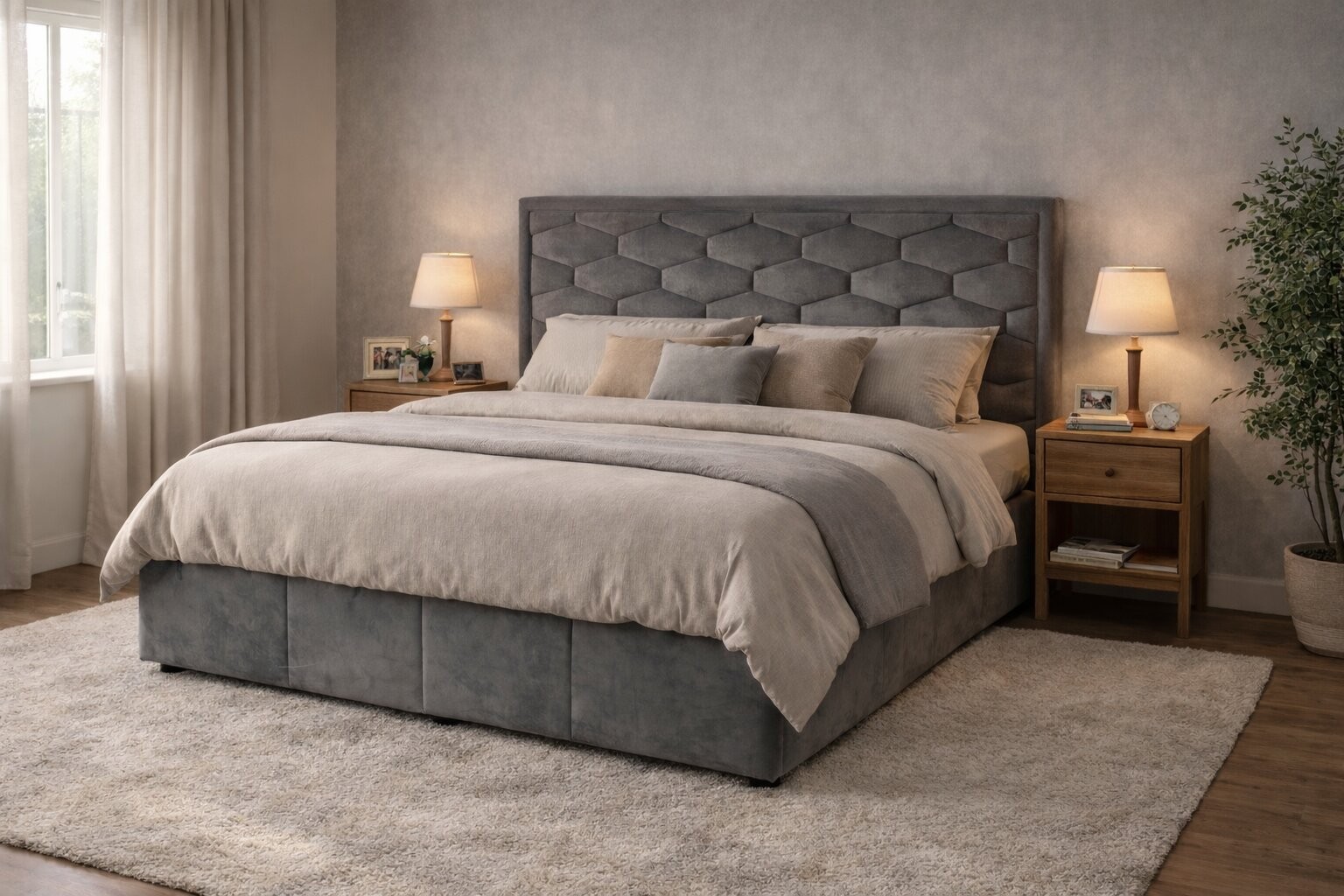 Francuski ležaj Madrid, 160x210 cm, Sivi