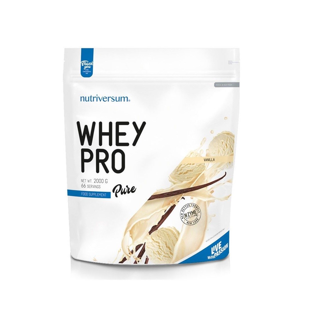 Nutriversum Protein Whey Pro, Vanila, 2 kg