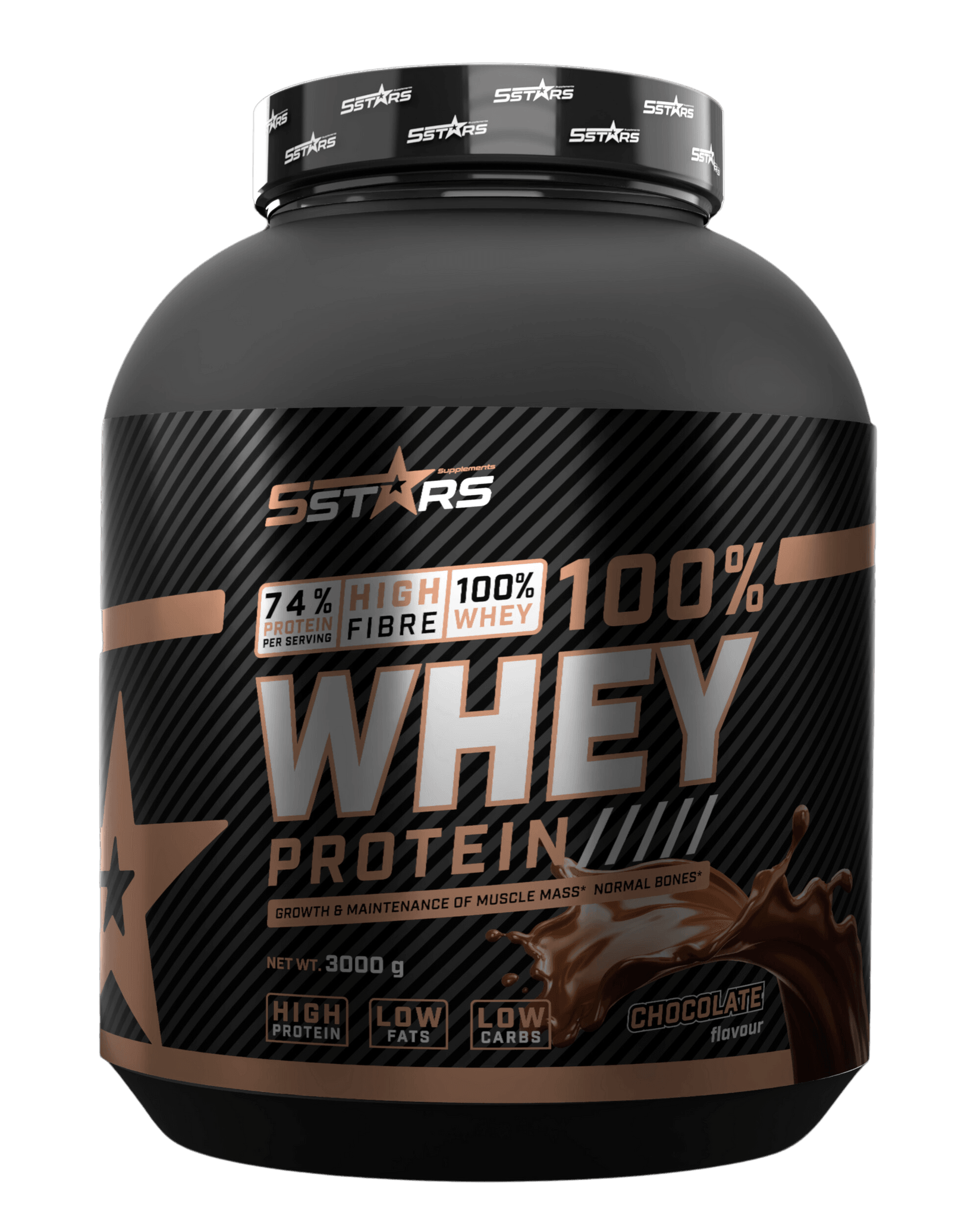 5 Stars Whey protein, Čokolada, 3 kg