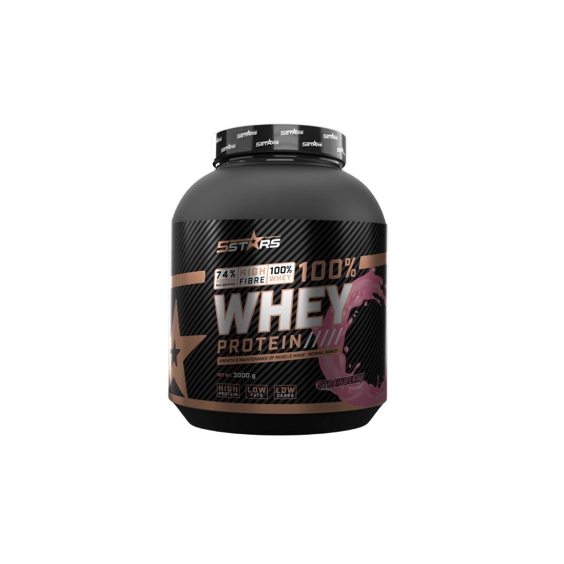 5 Stars Protein Whey, Jagoda, 3 kg