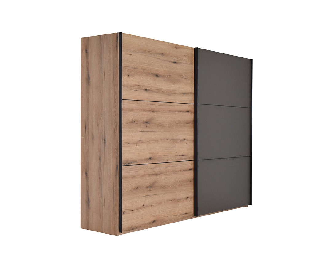 Matis Američki plakar, 269x64x221.5cm, Snežni hrast-antracit