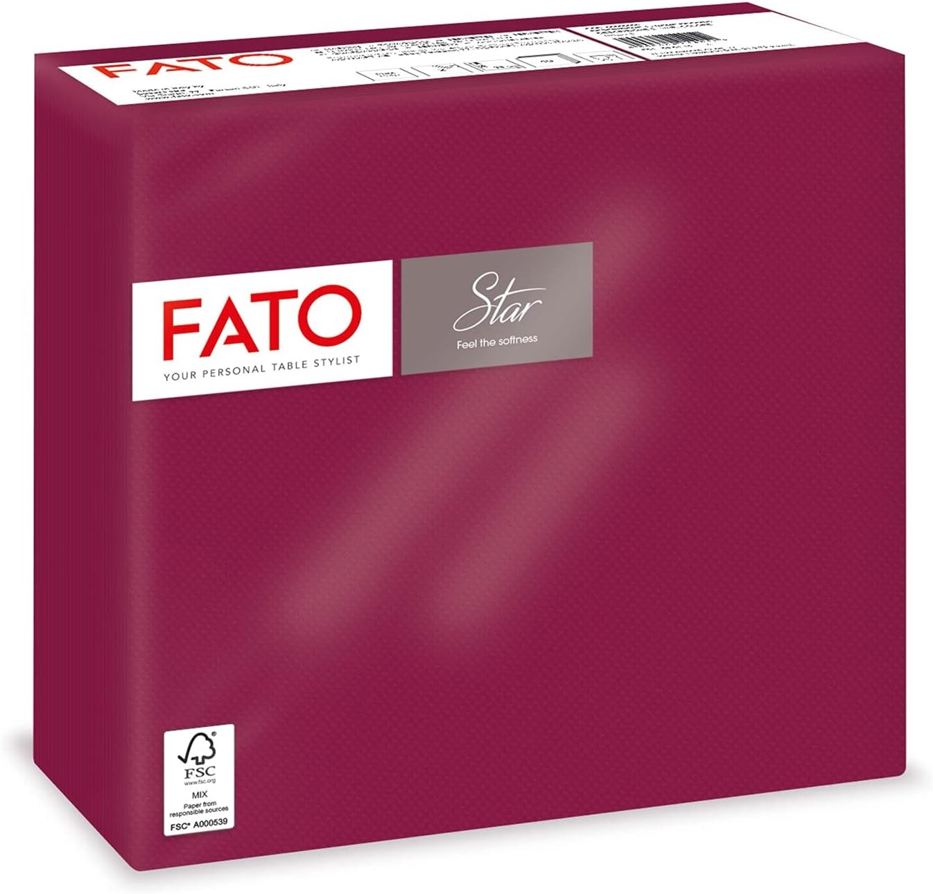 FATO STAR Salvete 38x38cm, Paket 30x40 komada, Bordo