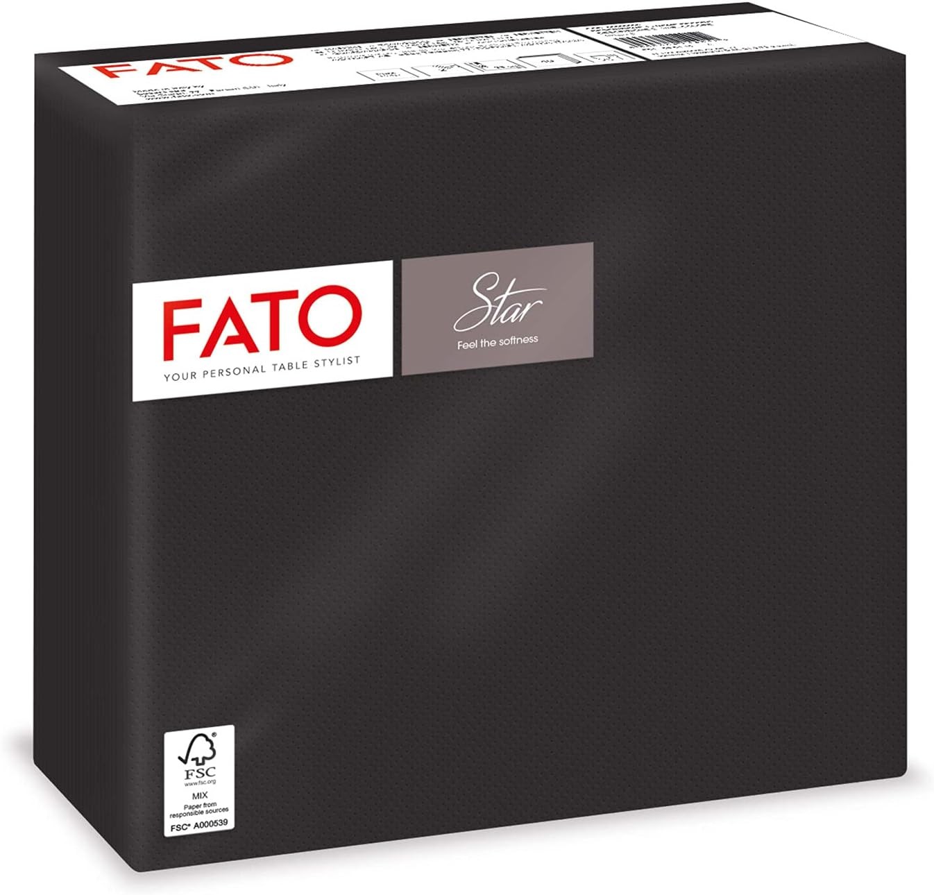 FATO STAR Salvete 38x38cm, Paket 30x40 komada, Crne