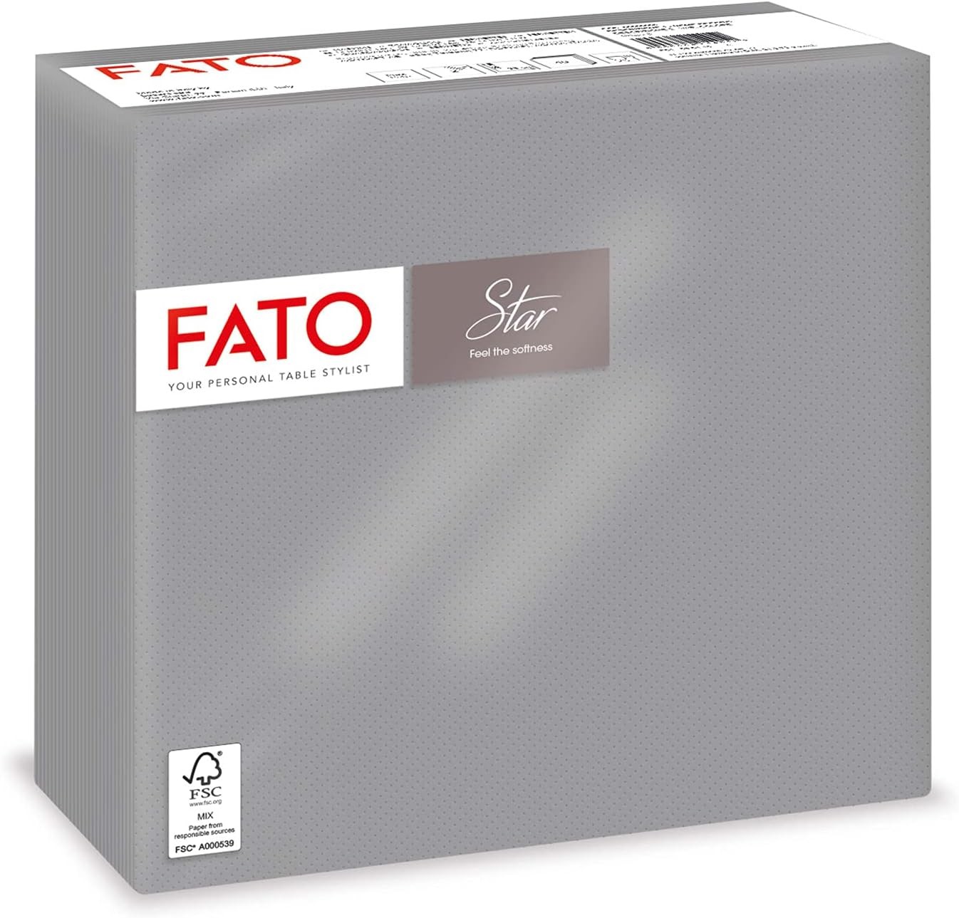 FATO STAR Salvete 38x38cm, Paket 30x40 komada, Sive