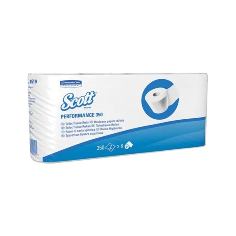 Kimberly Clark SCOTT Toalet papir, Dvoslojni, Beli, 8 komada