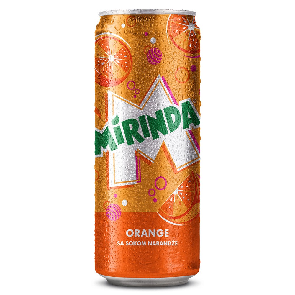 Mirinda Orange Gazirani sok, CAN, 0.33L