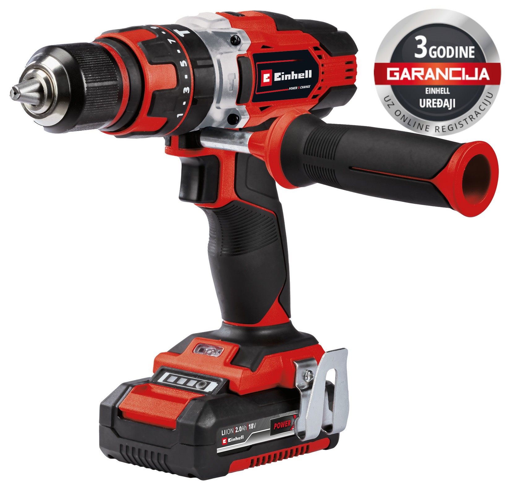 EINHELL Akumatorska bušilica Set TE-CD 18/48 Li-i (2x2.0Ah)