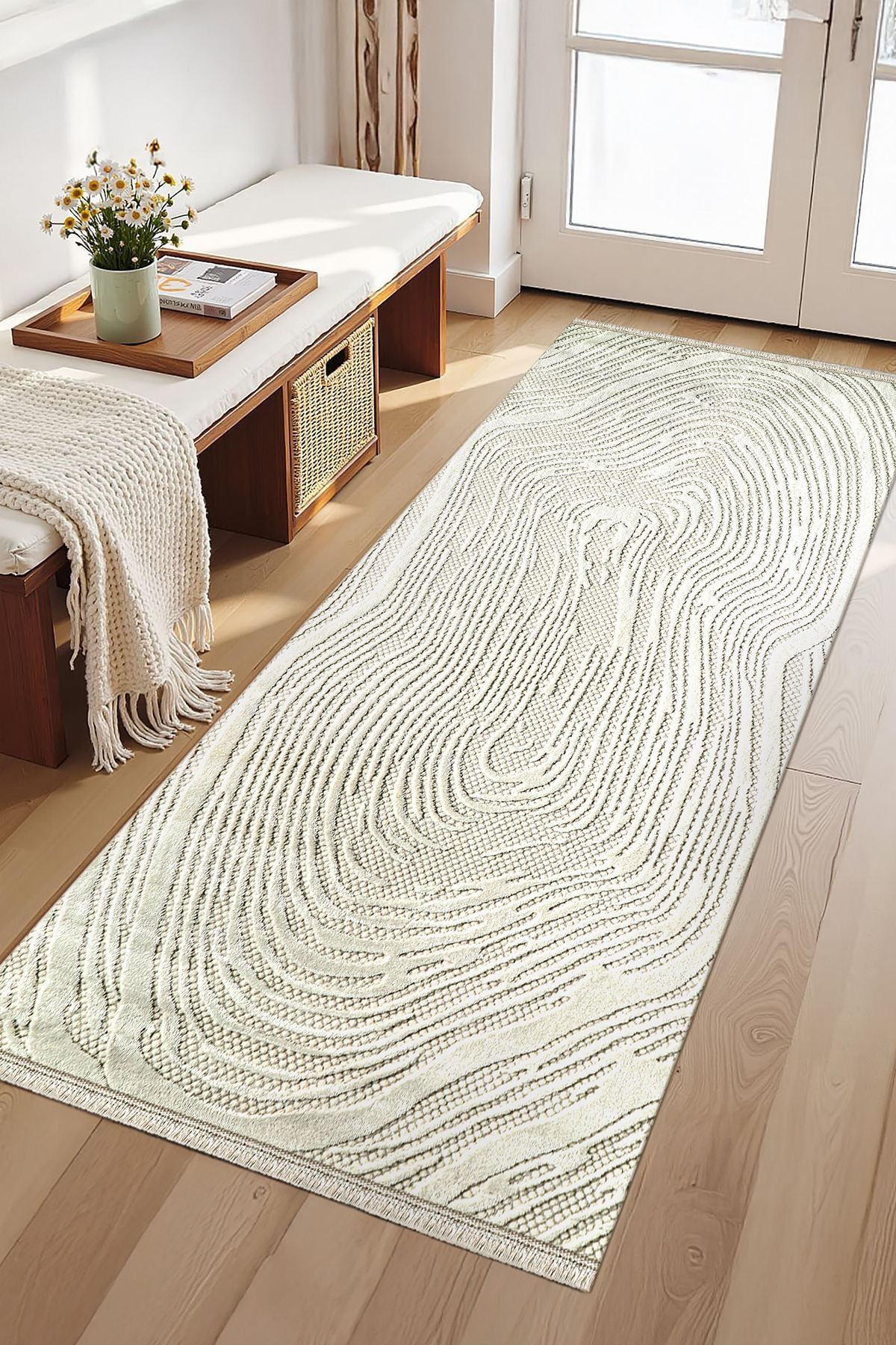 Conceptum Hypnose Tepih Amorf-Ar003, Pravougaoni, 80 x 150 cm, Krem