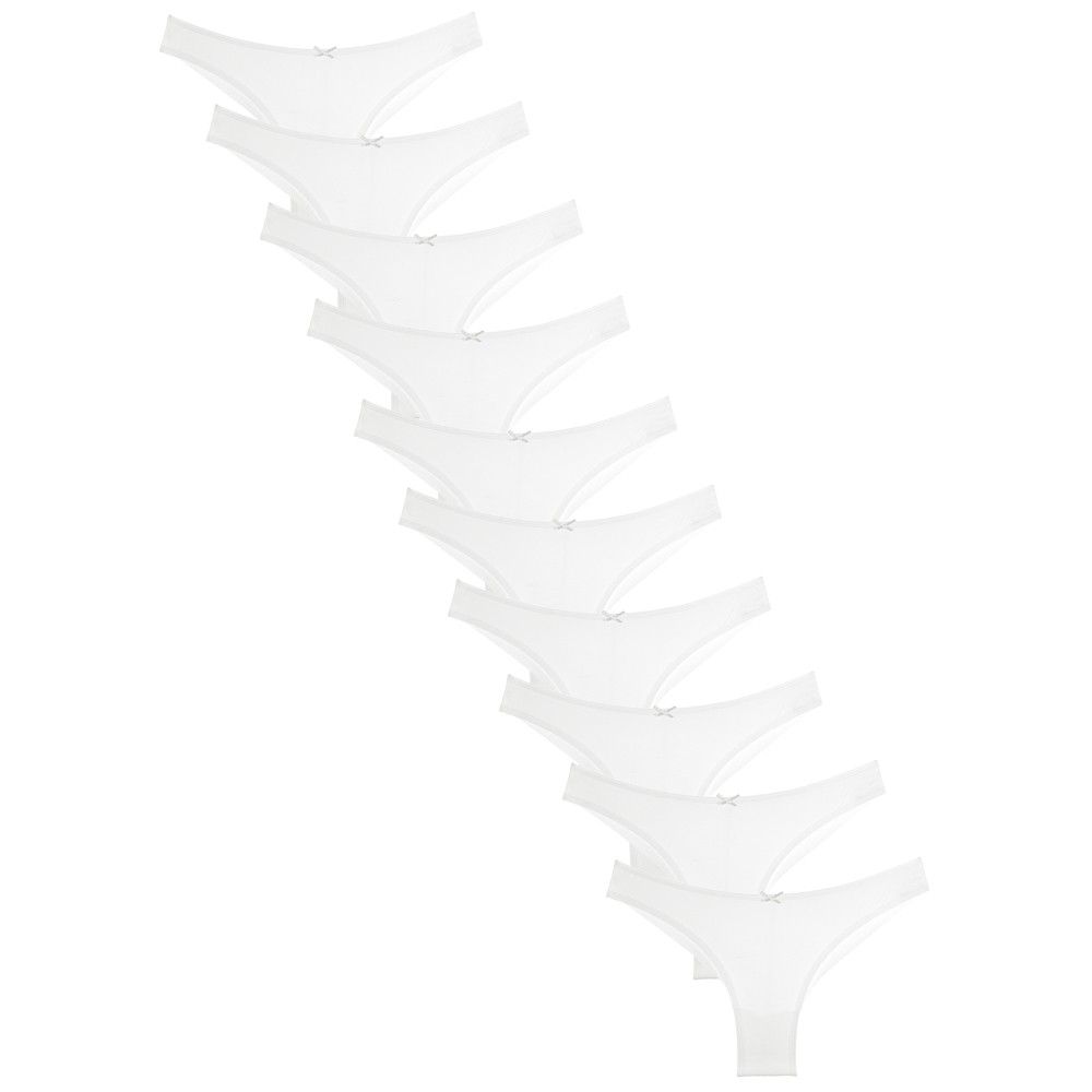 Set ženskih viskoznih brazilka gaćica 10/1 beli