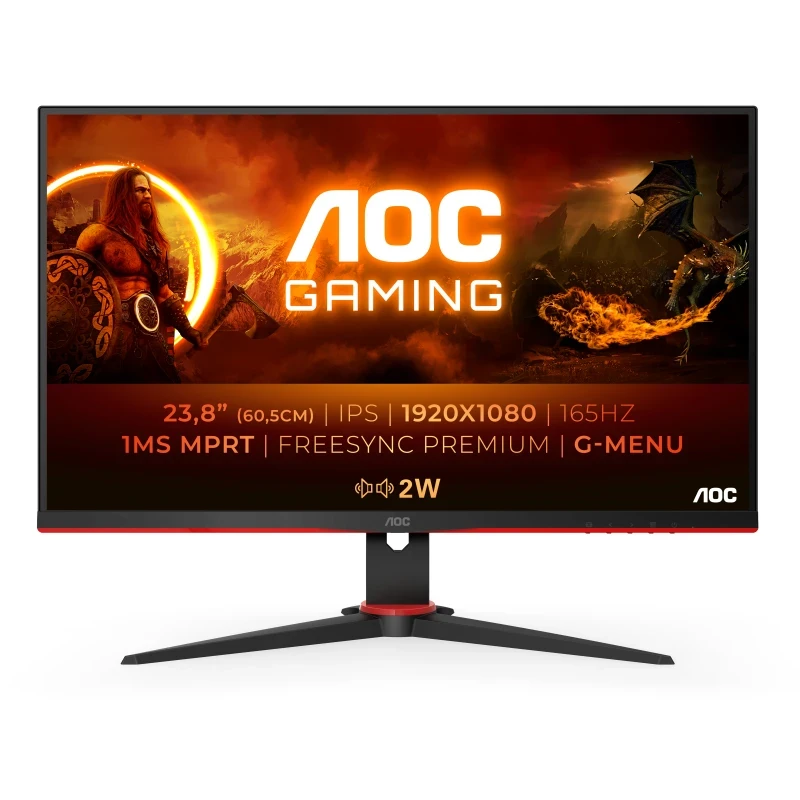 AOC Gaming monitor 24G2SPAE/BK 24" IPS 1920x1080, 165Hz, 1ms, HDMI x2, VGA, DisplayPort Crni