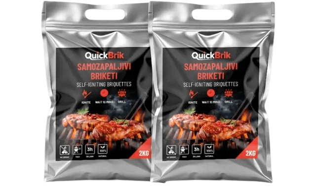 QuickBrik Samozapaljivi briketi za roštilj BASIC, Paket 2 x 2kg