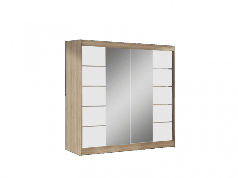 L decor Klizni ormar sa ogledalom Basti V 200, 200x58x215cm, Krem-beli