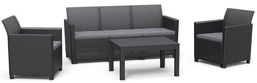 Keter Baštenska garnitura Claire 3 seater, grafit