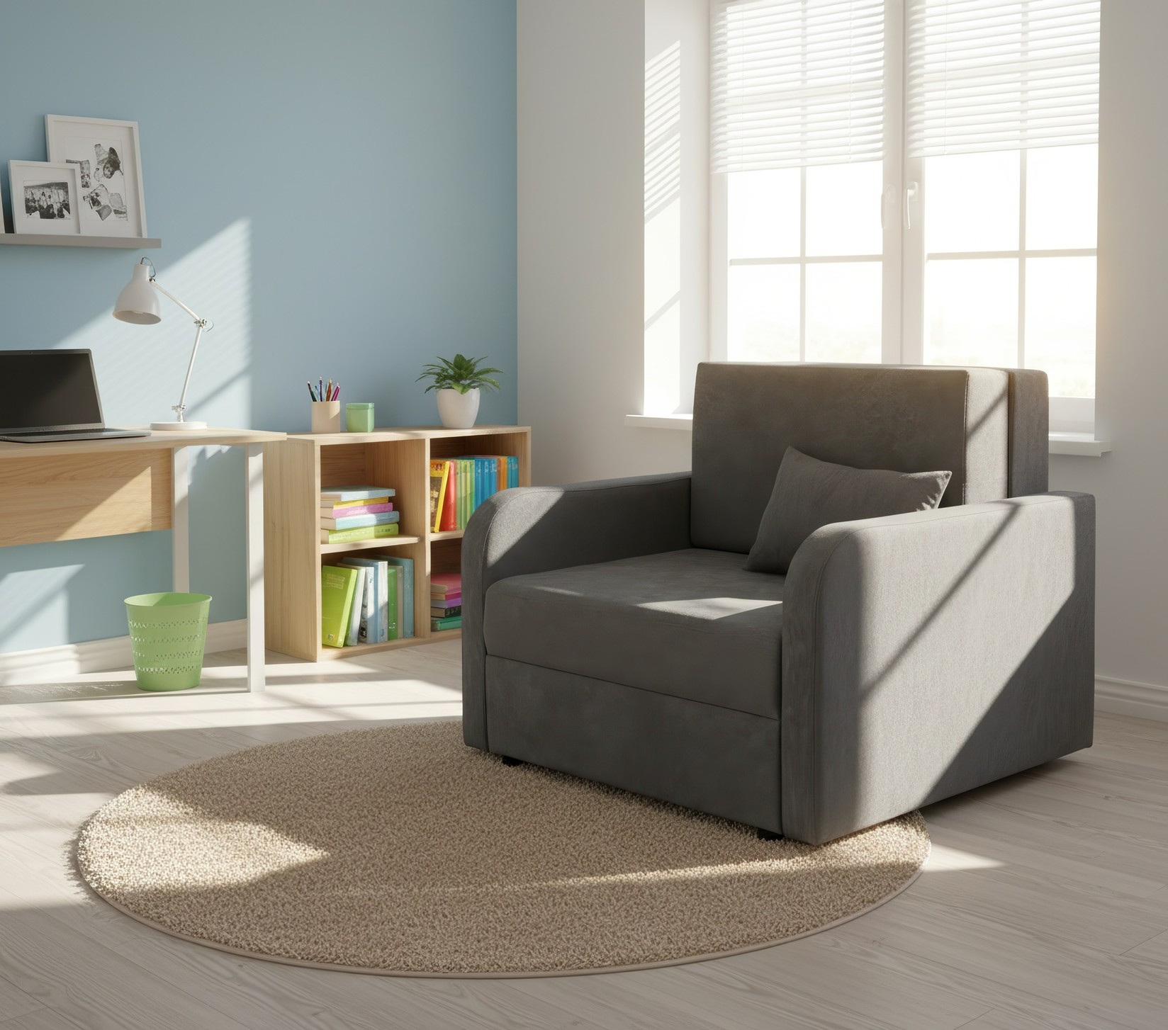 Fotelja Nina 100x100cm, Siva