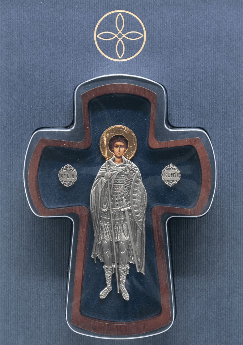 Ikona krst Sveti Velikomučenik Đorđe, 93x150x22mm