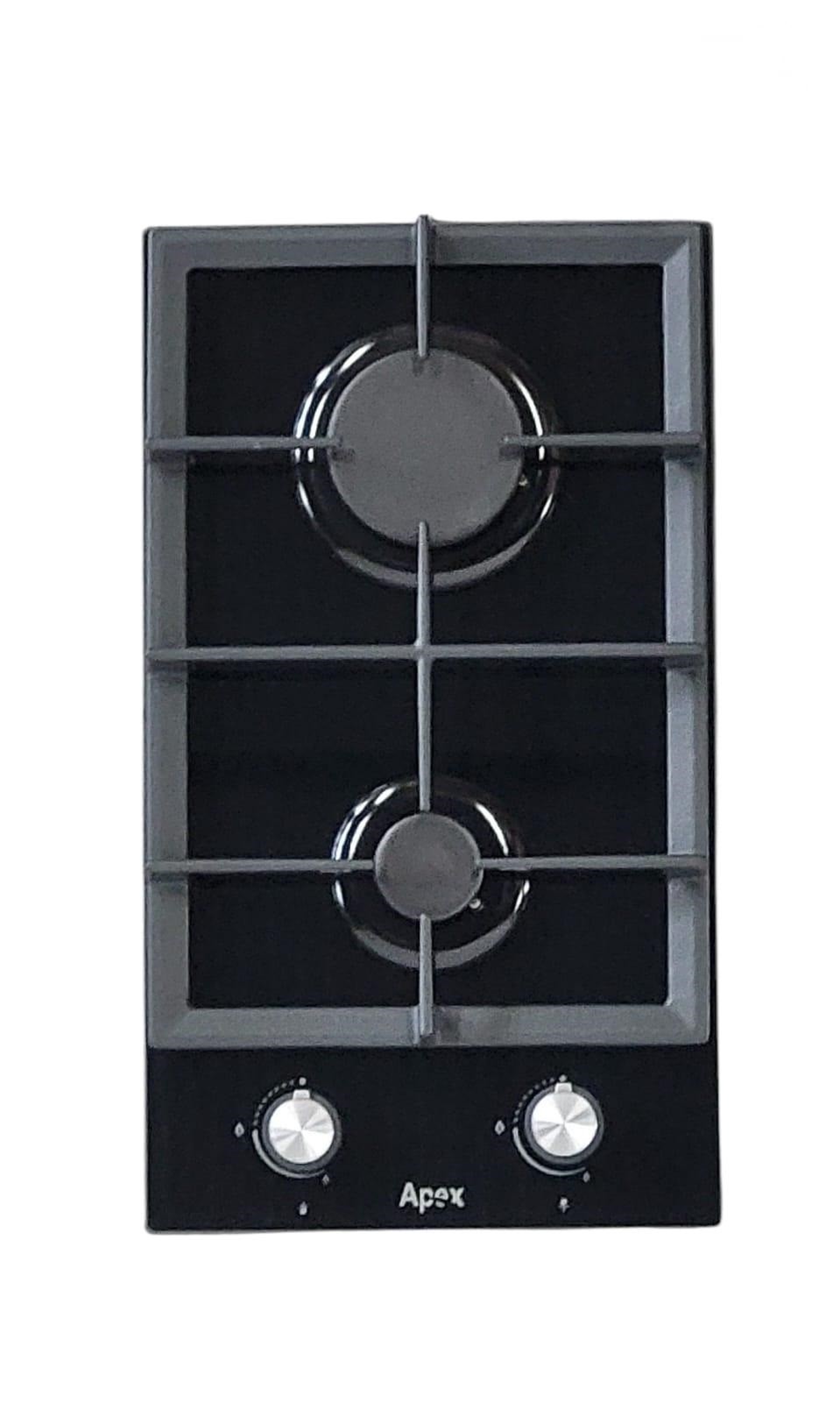 Apex Ugradna plinska ploča, 2 gorionika, Staklo, Termoelement, Crna