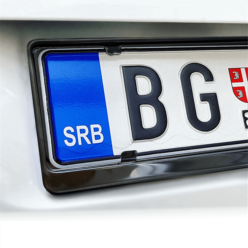 TEHNOMERKUR Inox okvir za registarske tablice, 520x110 mm, Crni