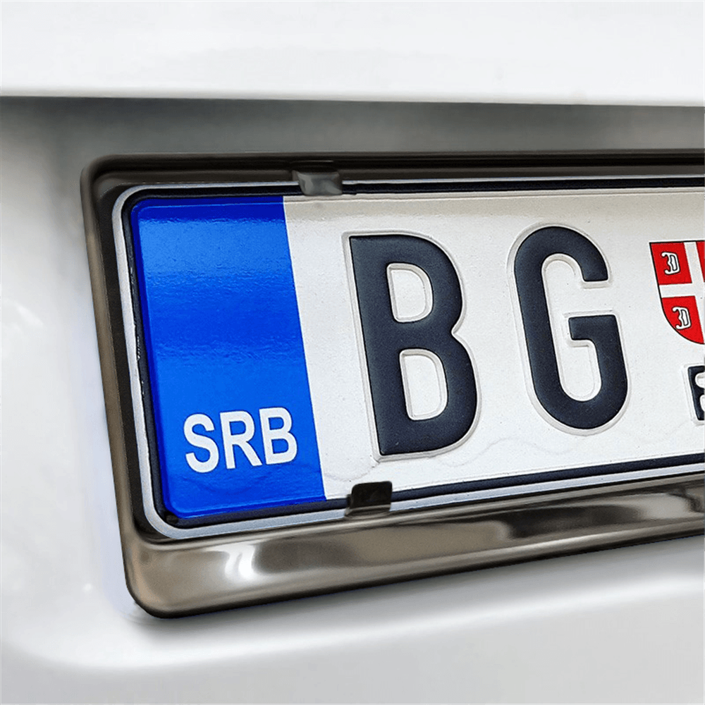 TEHNOMERKUR Inox okvir za registarske tablice, 520x110 mm, Grafit