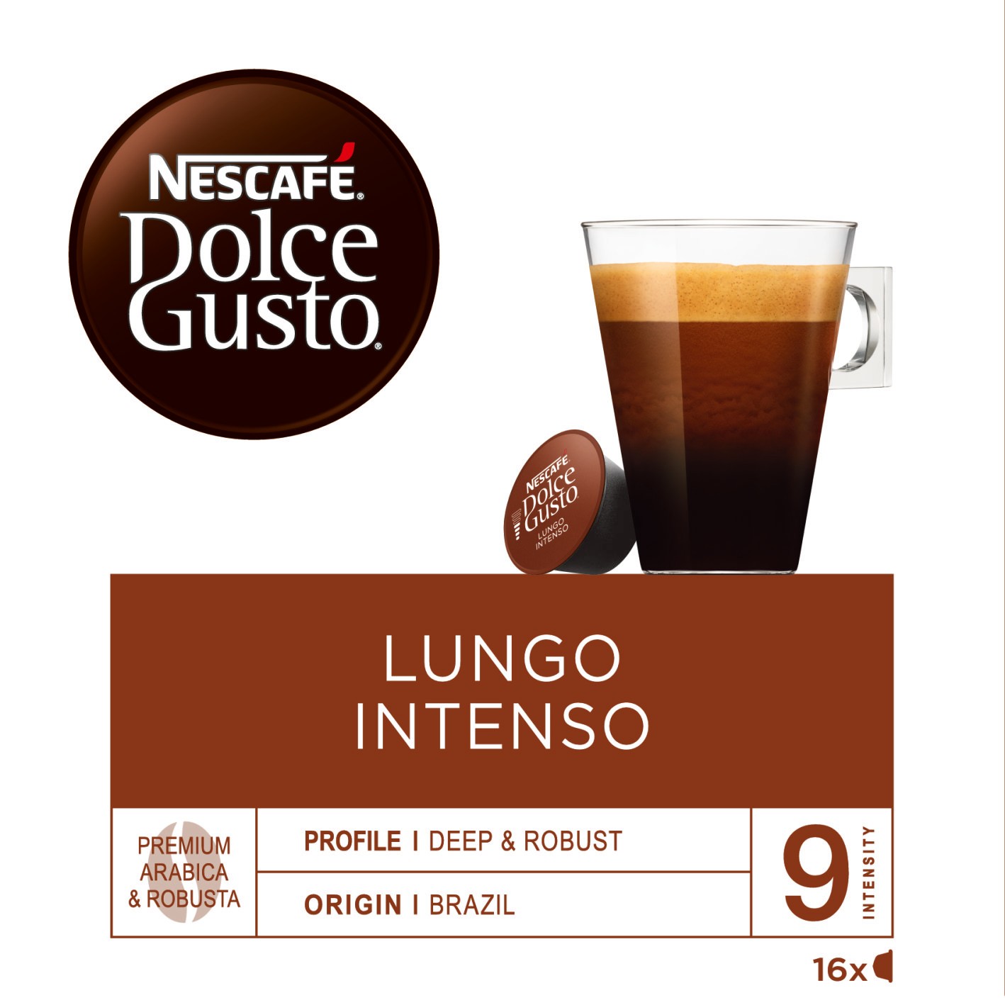 Nescafe Dolce Gusto Kapsule za kafu Lungo Intenso, 16 komada, 144g