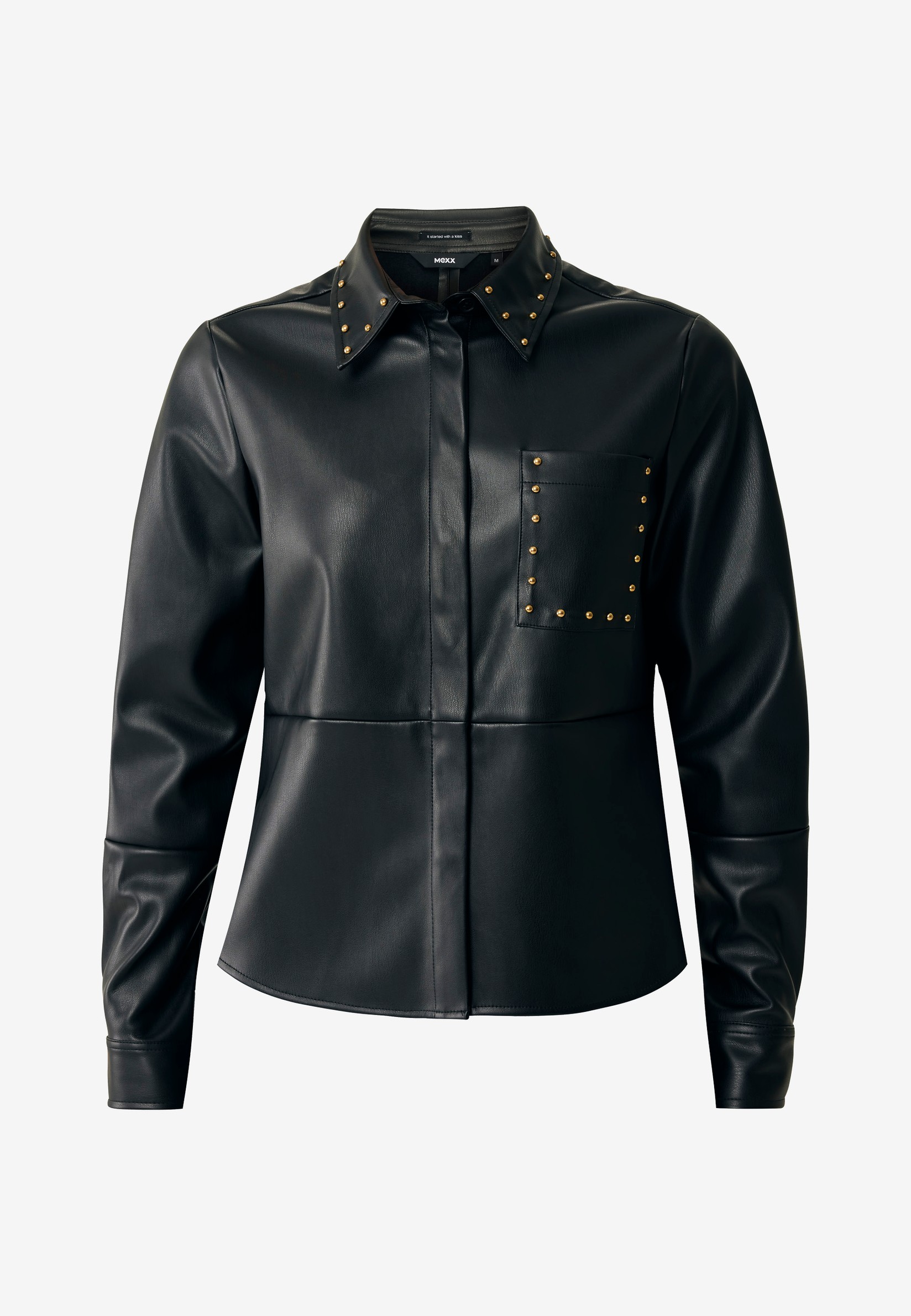 MeXX Ženska košulja od veštačke kože, Crna
