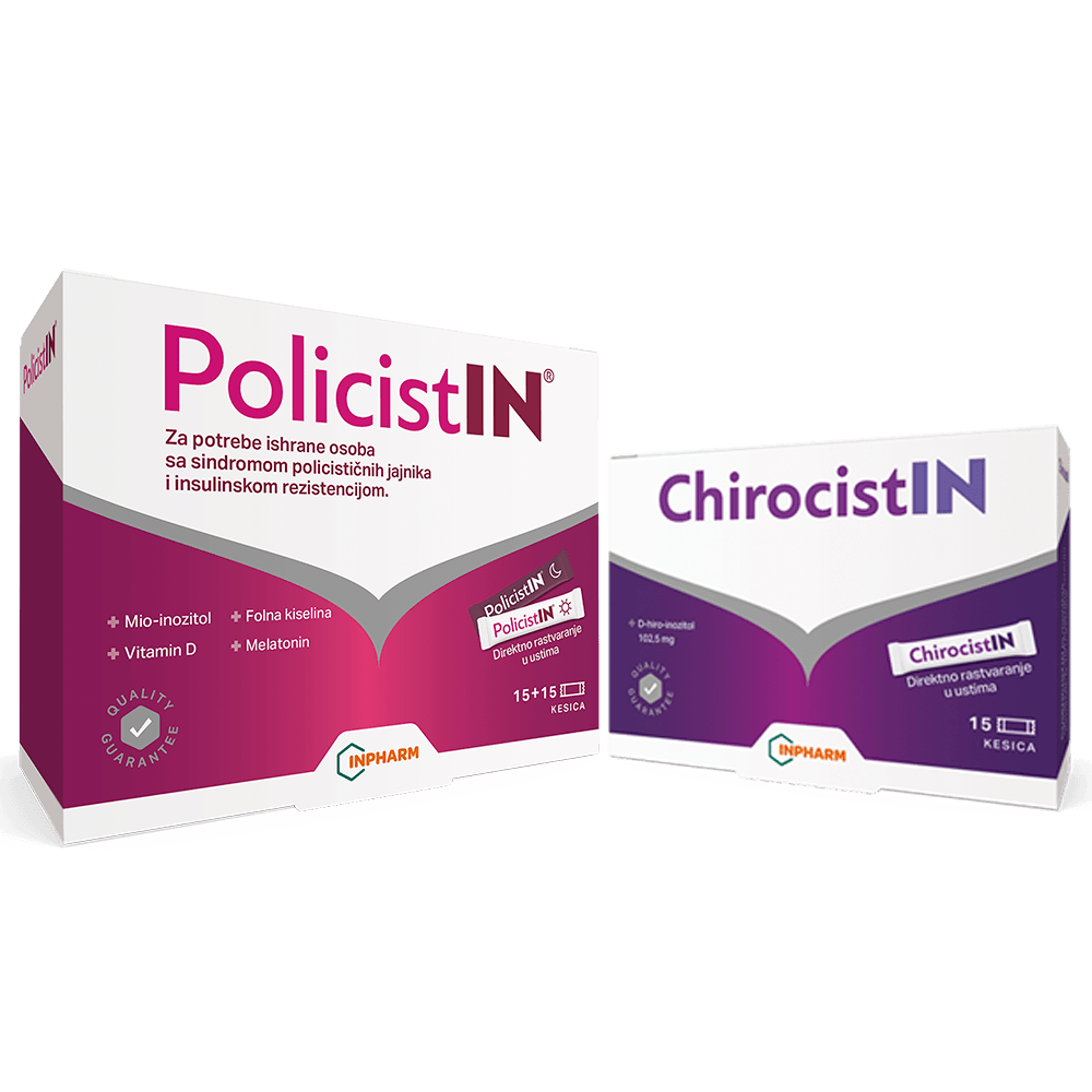 Inpharm Policistin 15+15 kesica i Choricistin, 15 kesica,1+1, Za policistične jajnike i insulinsku rezistenciju