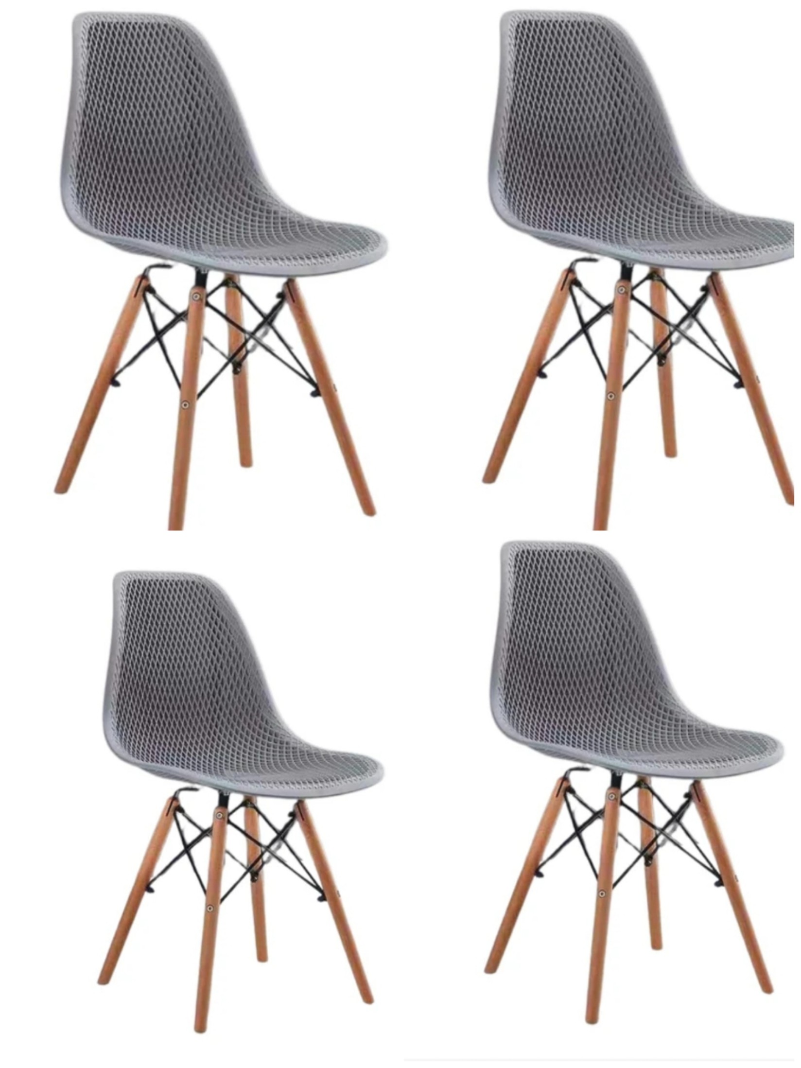 JANG Set trpezarijskih stolica,Rupičaste, 4 komada, Sive