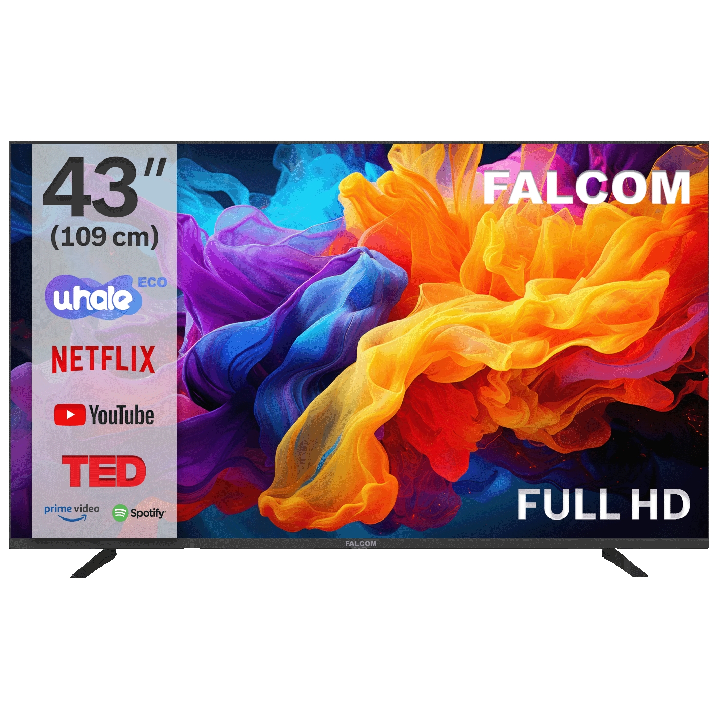 FALCOM Televizor TV-43LTF024SM, 43", LED TV FullHD, Smart, Whale OS, Crni