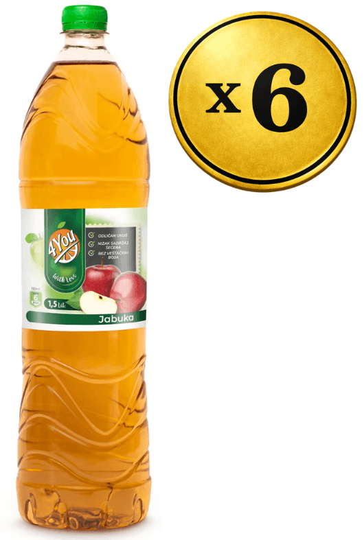 4YOU Sok od jabuke 1.5l, 6 flaša