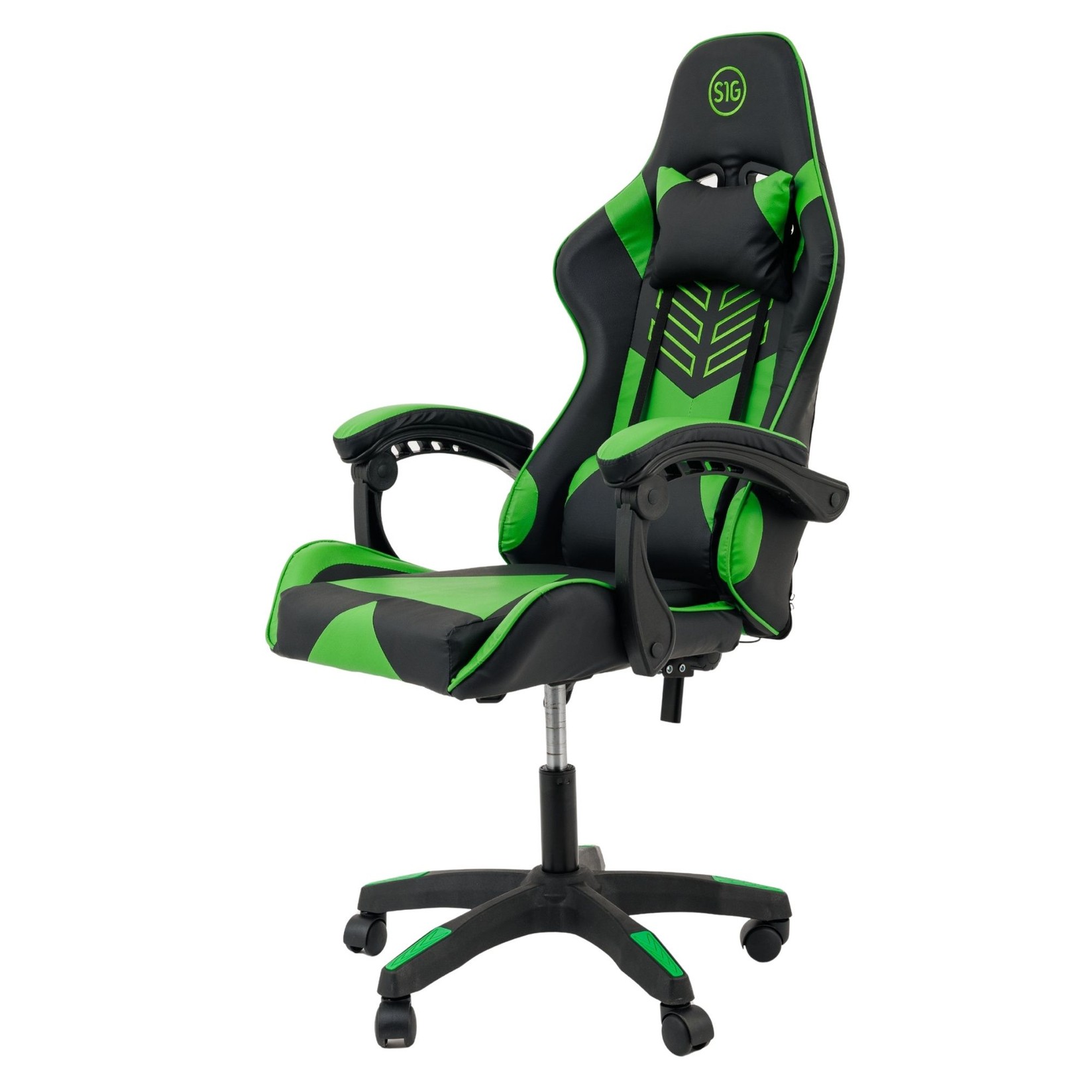 S1G Gejmerska stolica + USB masažer, Zelena