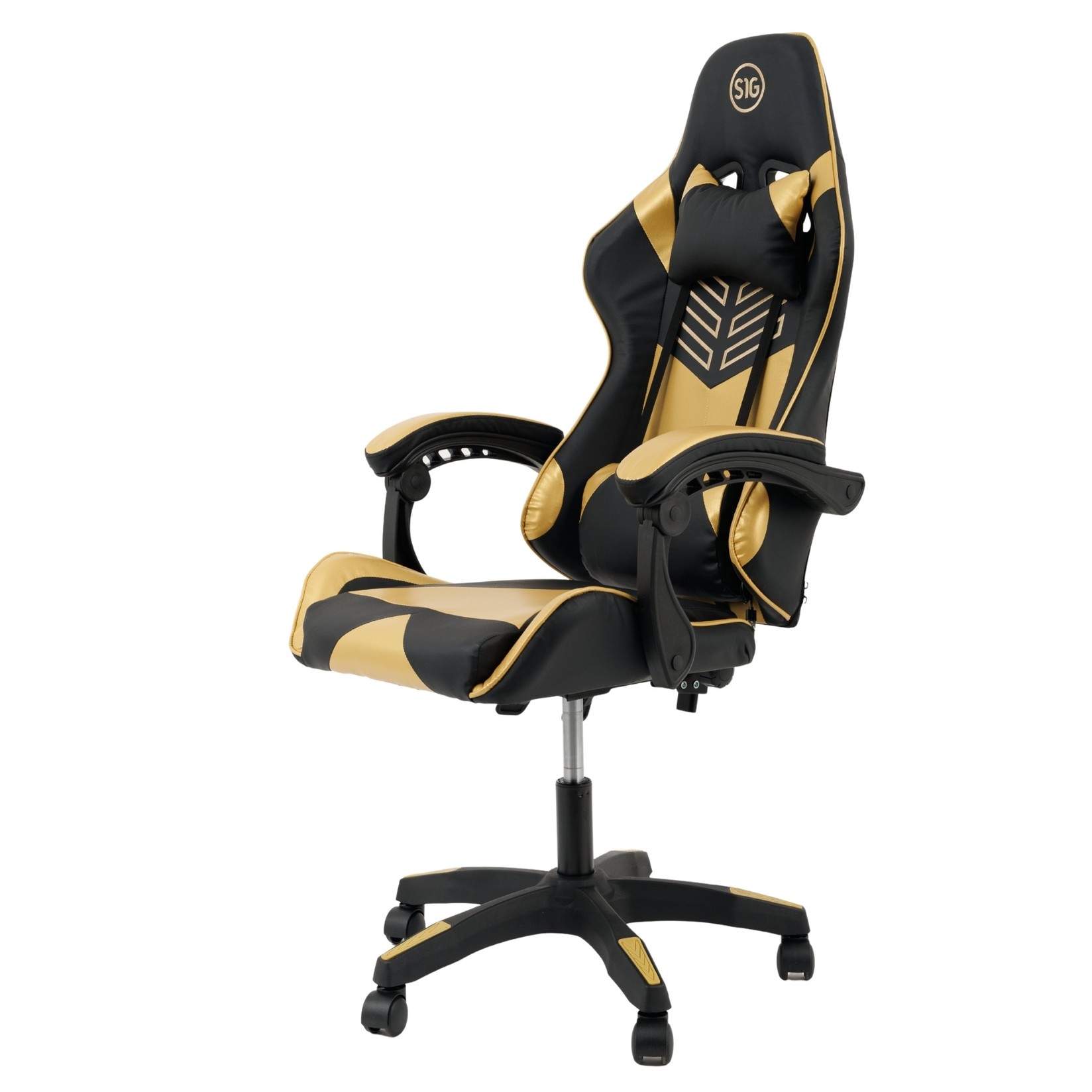 S1G Gejmerska stolica + USB masažer, Zlatne boje