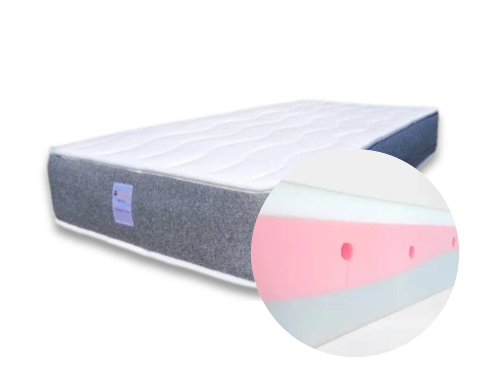 Ns foam Dušek Harmony, Sky Cell, 90 x 190 cm, Belo - sivi