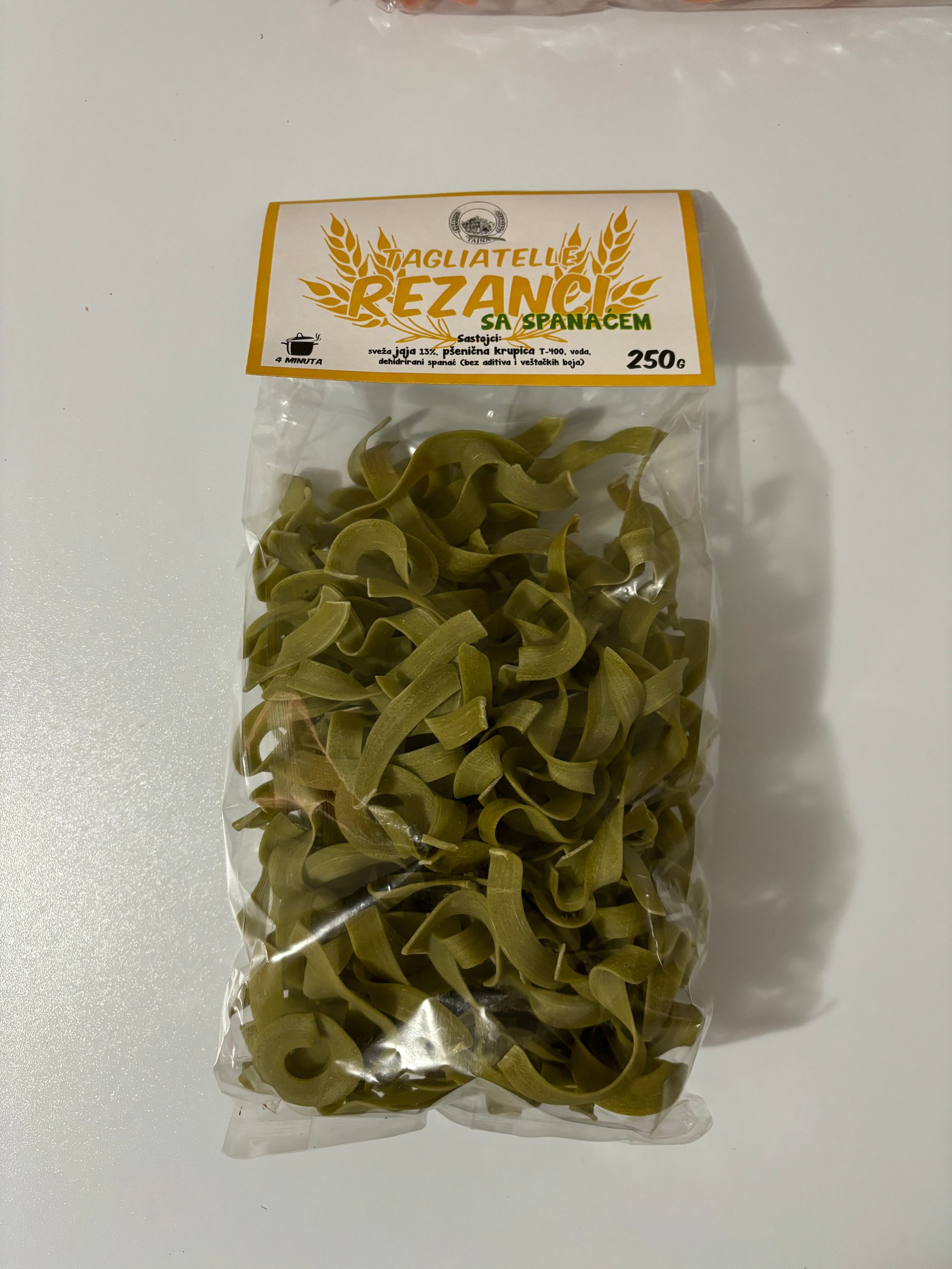 Kora Tajna Taljatele rezanci sa spanaćem 250g