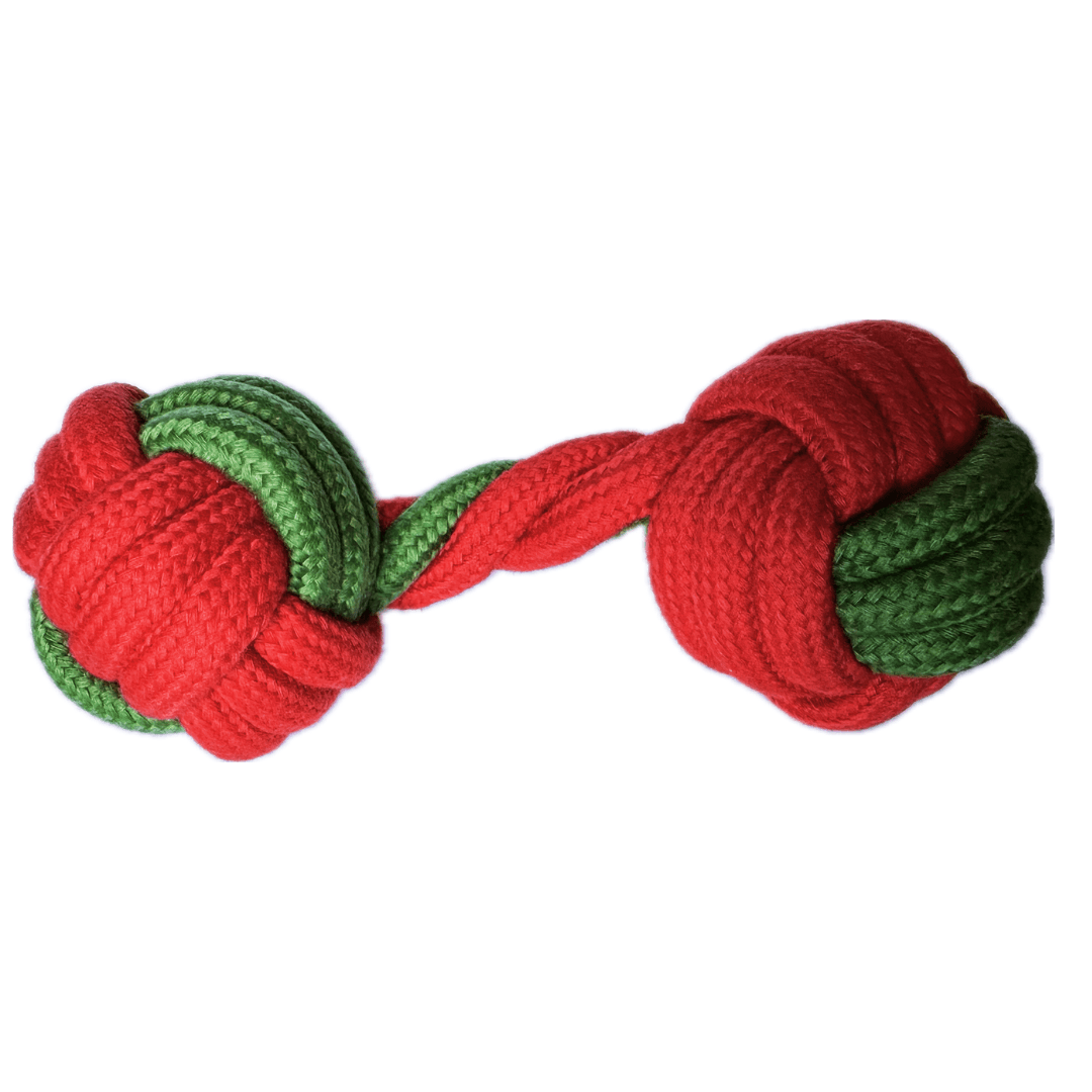 Selected image for Igračka za pse od pamučnog kanapa, Crveno-zelena