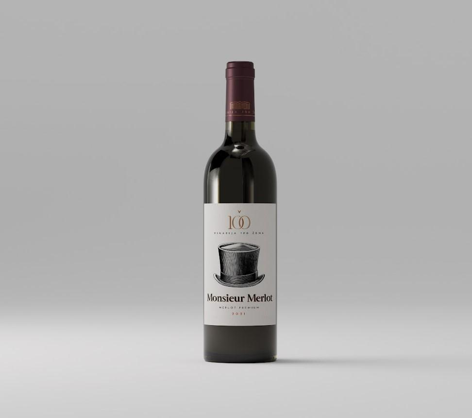 Slike 100 ŽENA Monsieur Merlot crveno vino 2021. 0.75l
