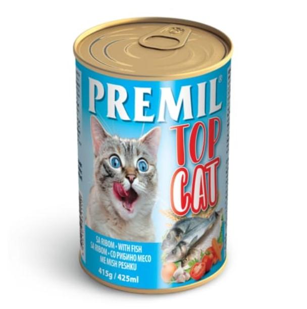 PREMIL Top Cat Vlažna hrana za mačke, Sa ukusom ribe, 415g