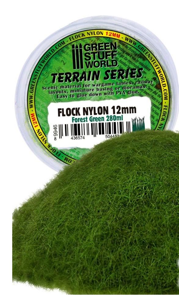 GREEN STUFF WORLD Imitacija trave Flock Nylon 12mm 280ml zelena
