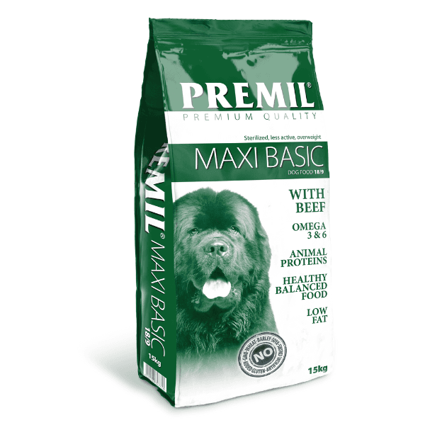Selected image for PREMIL Suva hrana za pse Maxi Basic piletina, svinjetina i govedina 15kg