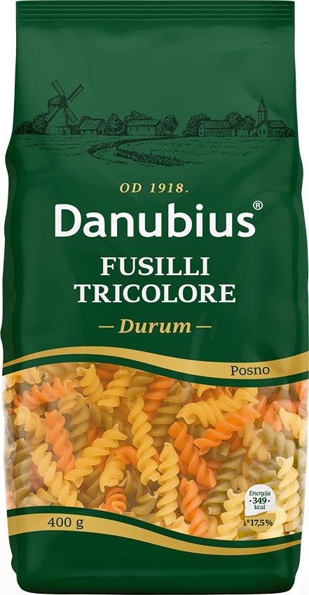 DANUBIUS Testenina Fusilli tricolore 400g